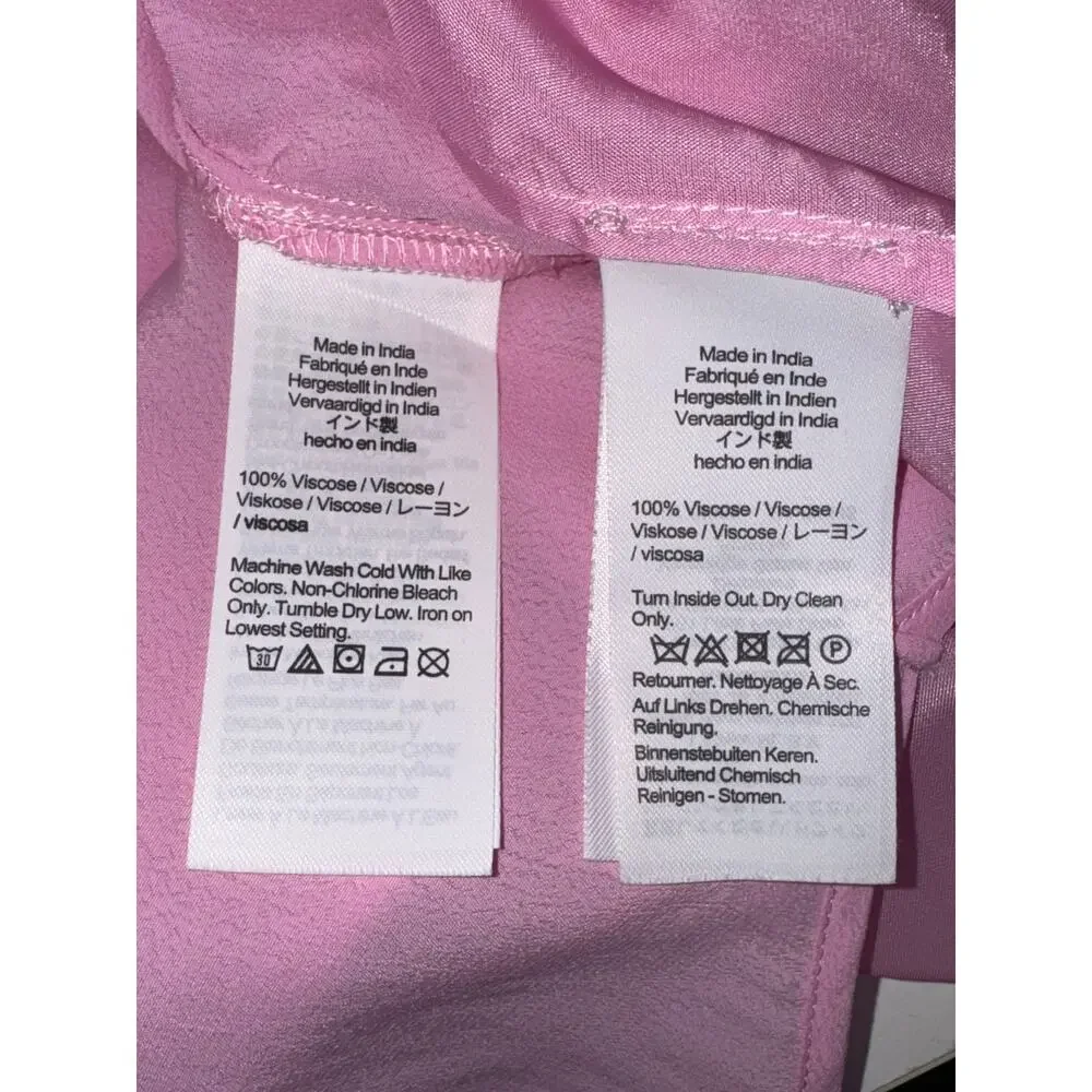 JCrew Sheer Bubble Gum Pink Collared Button Up Top Blouse Camisole 2 Piece Sz 8 - Picture 9 of 10